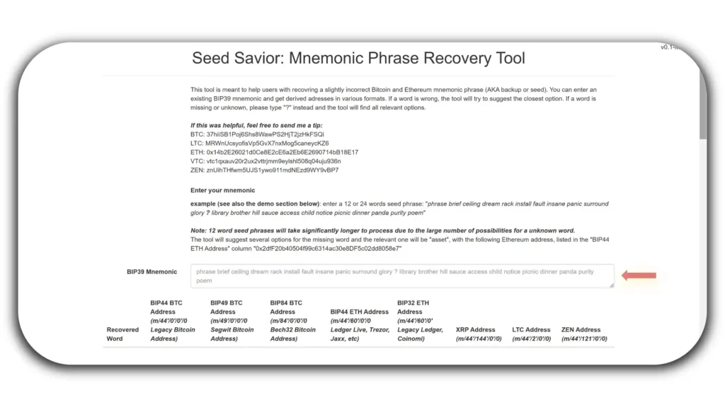 how to recover a lost seed phrase Mnemonic