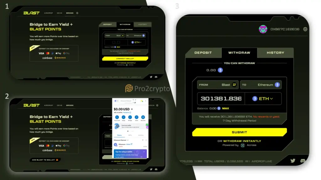 convert 301381.83692 $blast to ethereum
